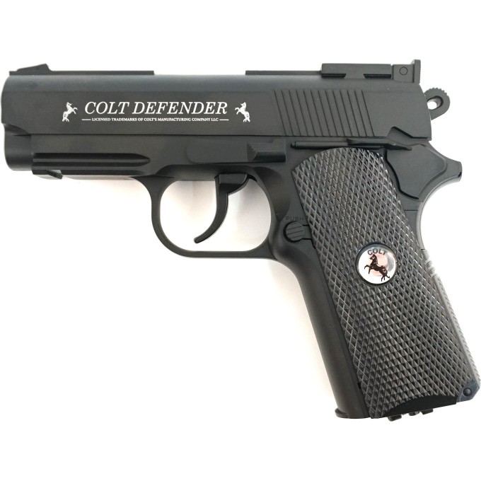 Пистолет пневматический UMAREX COLT DEFENDER чёрный с чёрными пластиковыми накладками 5.8310