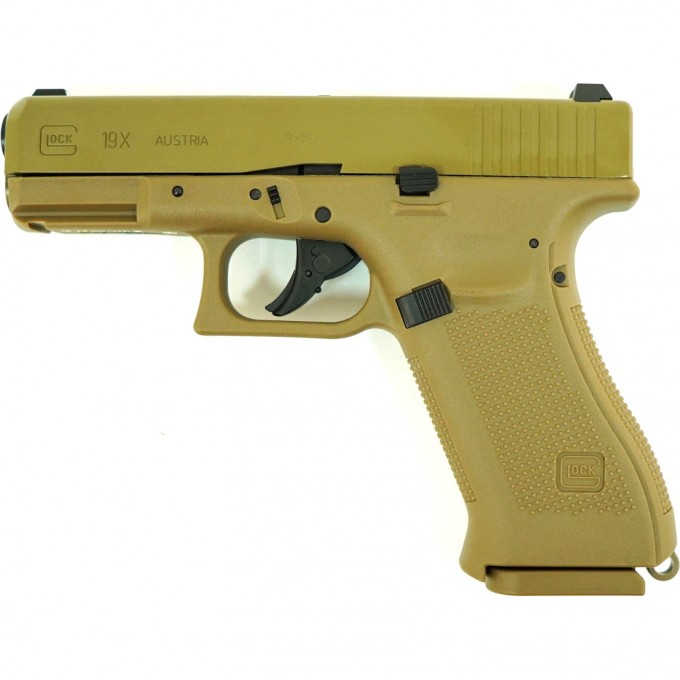 Пистолет пневматический UMAREX GLOCK 19X BLOWBACK PELLETкалибр 4,5мм метал, цвет песок 5.8367 Пистолет пневматический UMAREX GLOCK 19X BLOWBACK PELLETкалибр 4,5мм метал, цвет песок 5.8367